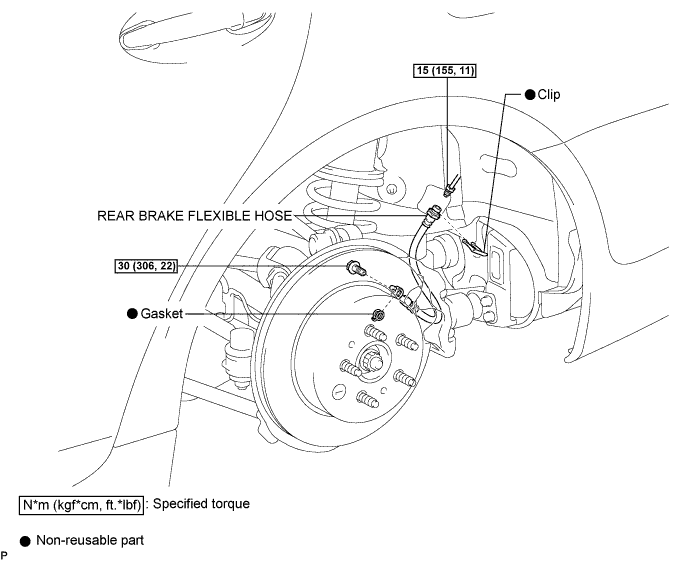 Lexus Gs430, Gs300. Uzs190 Grs190.Brake.Brake System.Rear Brake Flexible Hose  Components