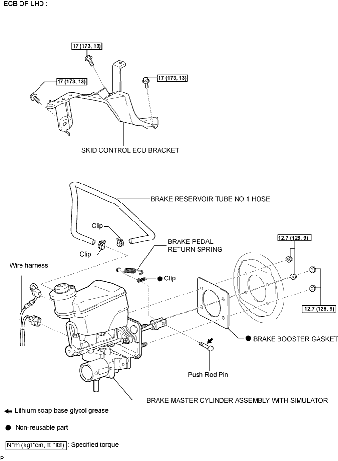 Lexus Gs430, Gs300. Uzs190 Grs190.Brake.Brake System.Brake Master Cylinder (W/ Ecb)  Components