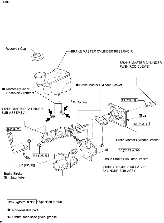 Lexus Gs430, Gs300. Uzs190 Grs190.Brake.Brake System.Brake Master Cylinder (W/ Ecb)  Components