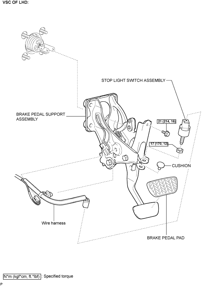 Lexus Gs430, Gs300. Uzs190 Grs190.Brake.Brake System.Brake Pedal  Components