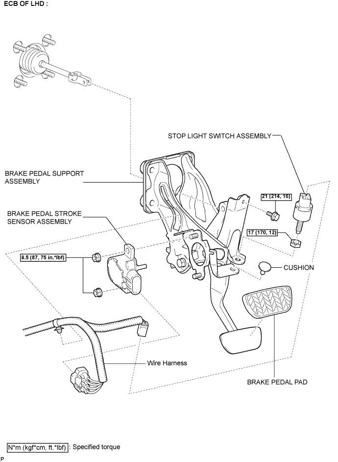 Lexus Gs430, Gs300. Uzs190 Grs190.Brake.Brake System.Brake Pedal  Components