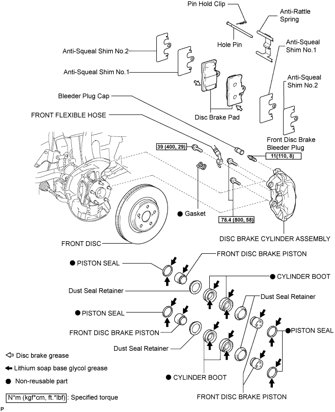Lexus Gs430, Gs300. Uzs190 Grs190.Brake.Brake System.Front Brake  Components