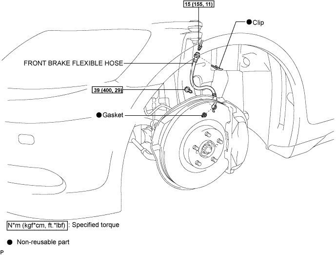 Lexus Gs430, Gs300. Uzs190 Grs190.Brake.Brake System.Front Brake Flexible Hose  Components