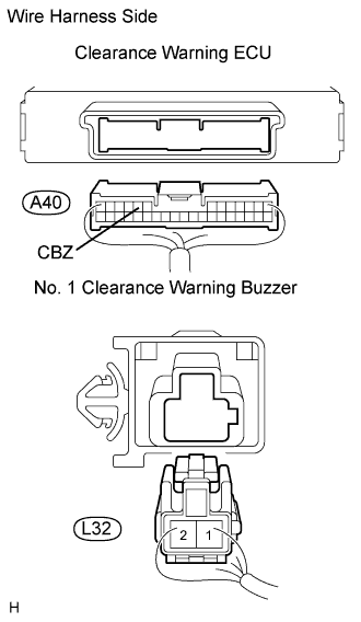 Lexus Gs430, Gs300. Uzs190 Grs190.Park Assist Monitoring.Clearance Sonar System.Clearance Sonar System  No. 1 Clearance Warning Buzzer Circuit