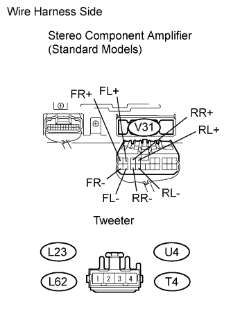 Lexus Gs430, Gs300. Uzs190 Grs190.Audio Visual.Audio And Visual System.Audio And Visual System  Speaker Circuit