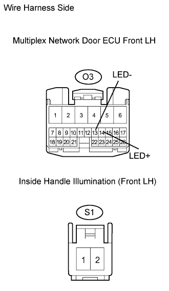 Lexus Gs430, Gs300. Uzs190 Grs190.Lighting.Lighting System.Lighting System  Inside Handle Illumination Light Circuit