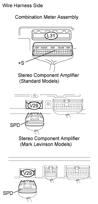 Lexus Gs430, Gs300. Uzs190 Grs190.Audio Visual.Audio And Visual System.Audio And Visual System  Vehicle Speed Signal Circuit Between Stereo Component Amplifier And Combination Meter