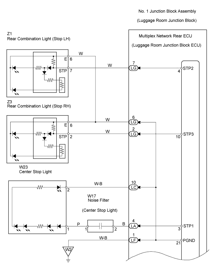 Lexus Gs430, Gs300. Uzs190 Grs190.Lighting.Lighting System.Lighting System  Stop Light Circuit
