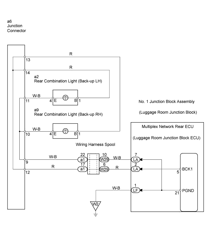Lexus Gs430, Gs300. Uzs190 Grs190.Lighting.Lighting System.Lighting System  Back-Up Light Circuit