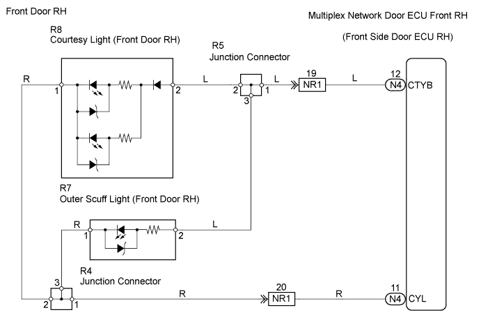 Lexus Gs430, Gs300. Uzs190 Grs190.Lighting.Lighting System.Lighting System  Door Courtesy Light Circuit