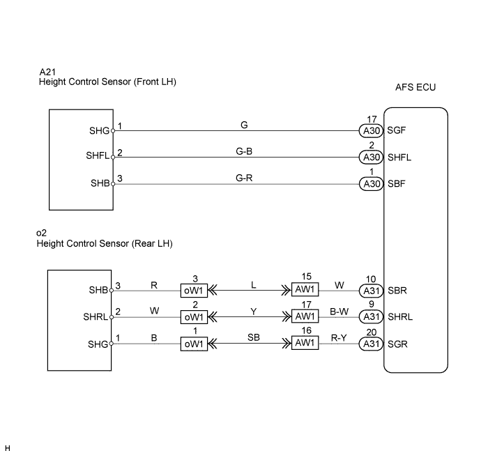 Lexus Gs430, Gs300. Uzs190 Grs190.Lighting.Lighting System.Lighting System  Height Control Sensor Circuit