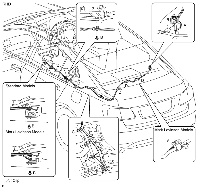 Lexus Gs430, Gs300. Uzs190 Grs190.Audio Visual.Audio And Visual System.Radio Antenna Cord Removal