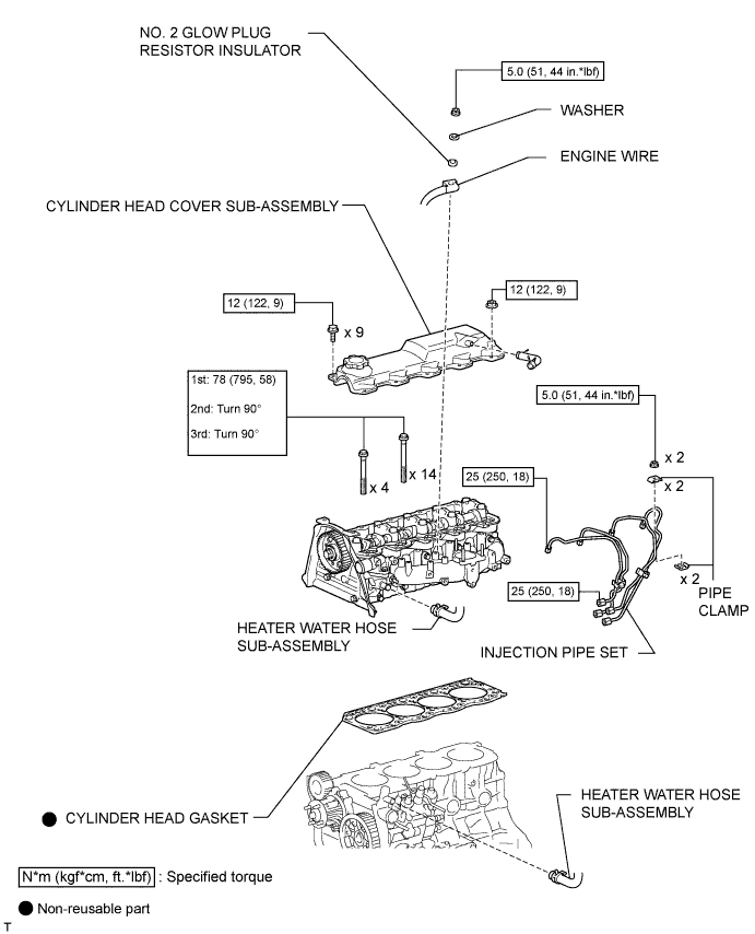 Land Cruiser, Land Cruiser Prado. Grj150 Trj150,155 Kdj150,155 Lj150, Gdj150,155.5L-E Engine Mechanical.Engine.Cylinder Head Gasket  Components