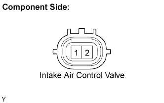 Codigo de problema de diagnostico P0660 Motor 4GR-FSE.  Desconecte el conector de la valvula de control de aire de admision E50.