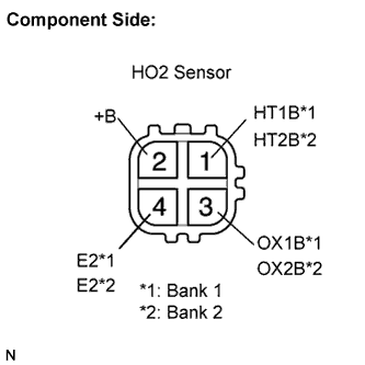 Codigo de problema de diagnostico P0136 P0137 P0138 P0156 P0157 P0158 Motor 4GR-FSE.  Desconecte el conector del sensor J68 o J40 HO2.