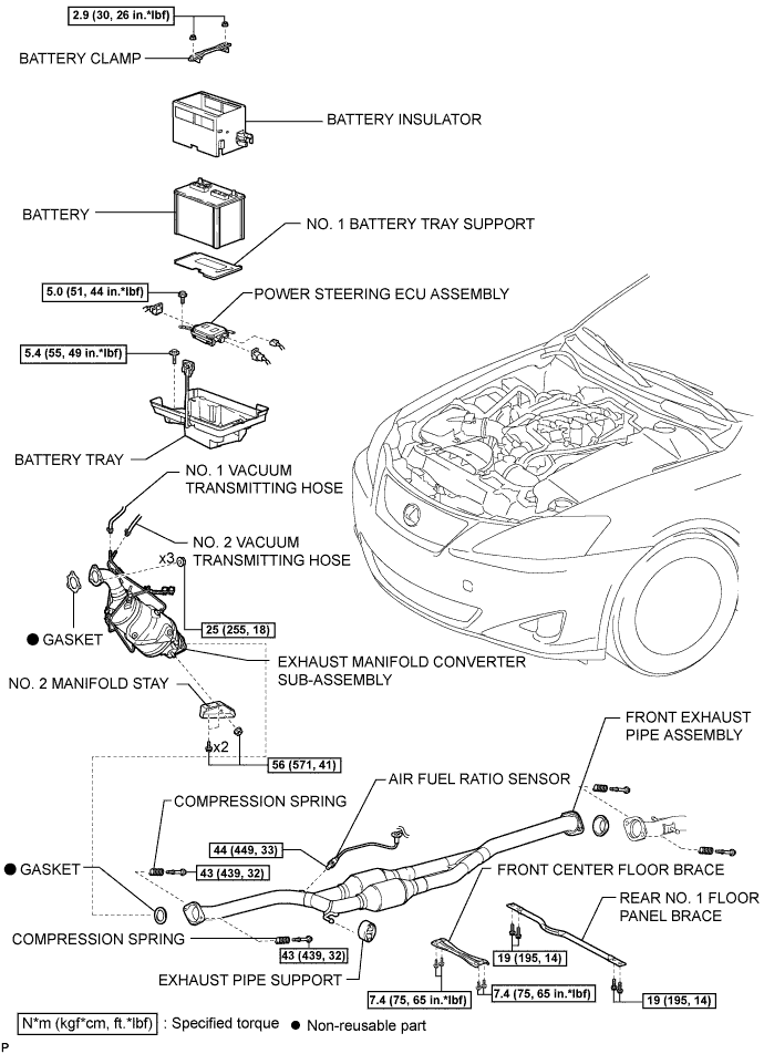 Exhaust Gas Temperature Sensor - Components. 2AD-FHV EMISSION CONTROL. Lexus IS250 IS220d GSE20 ALE20