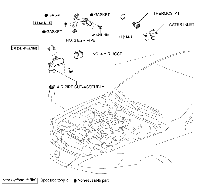 Thermostat - Components. 2AD-FHV COOLING. Lexus IS250 IS220d GSE20 ALE20