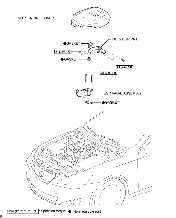 Lexus Is250, Is220D. Gse20 Ale20.2Ad-Fhv Emission Control.Emission Control System.Egr Valve  Components