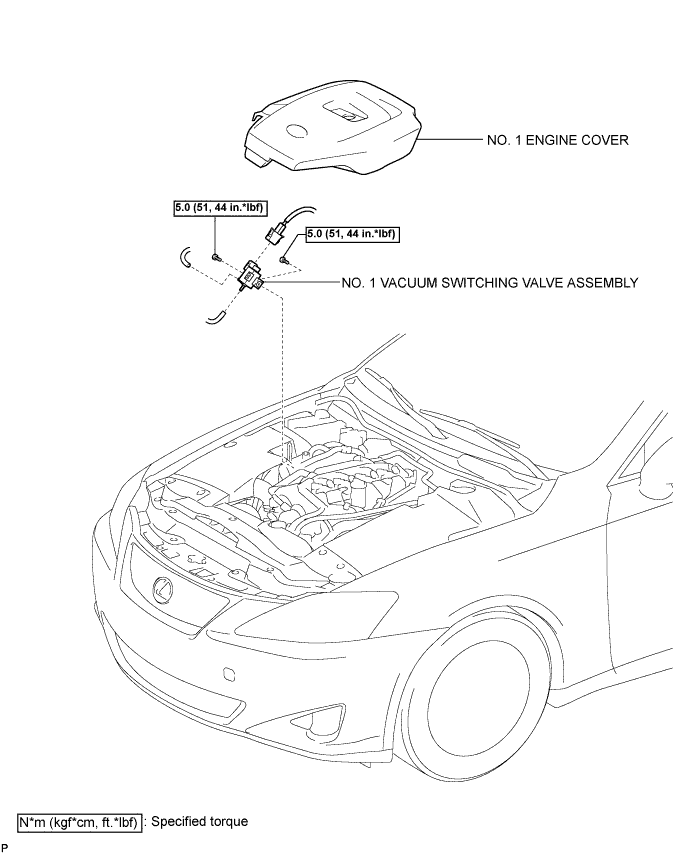 Lexus Is250, Is220D. Gse20 Ale20.2Ad-Fhv Emission Control.Emission Control System.Vacuum Switching Valve  Components