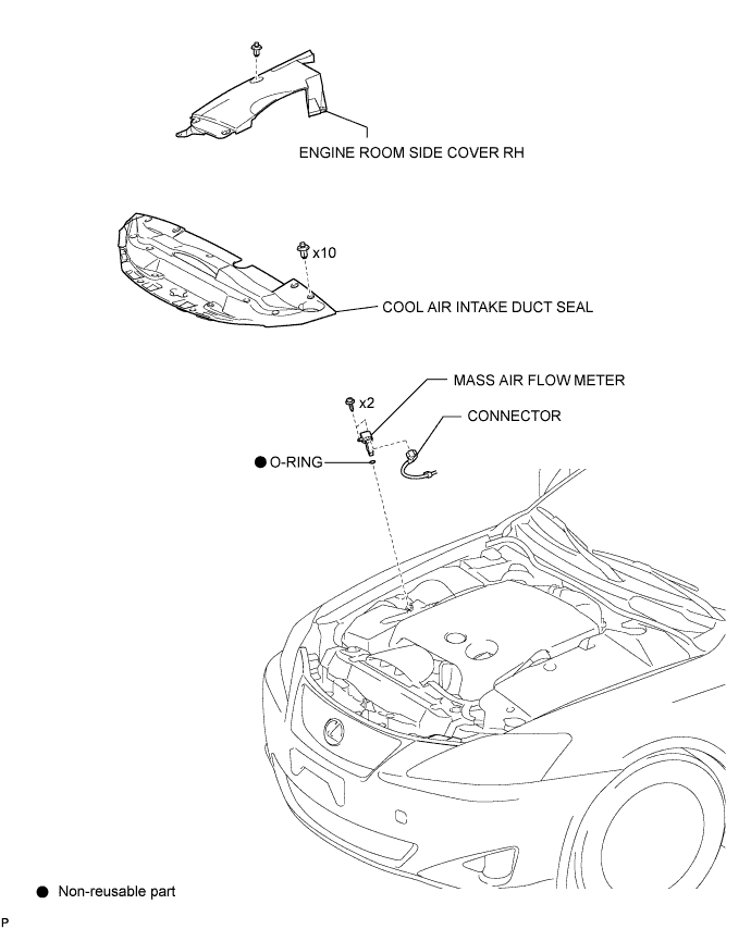 Lexus Is250, Is220D. Gse20 Ale20.4Gr-Fse Engine Control System.Sfi System.Mass Air Flow Meter  Components