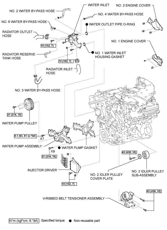 Lexus Is250, Is220D. Gse20 Ale20.4Gr-Fse Cooling.Cooling System.Water Pump  Components