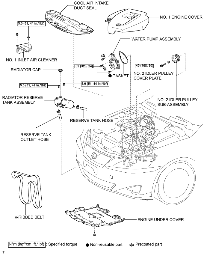Lexus Is250, Is220D. Gse20 Ale20.2Ad-Fhv Cooling.Cooling System.Water Pump  Components