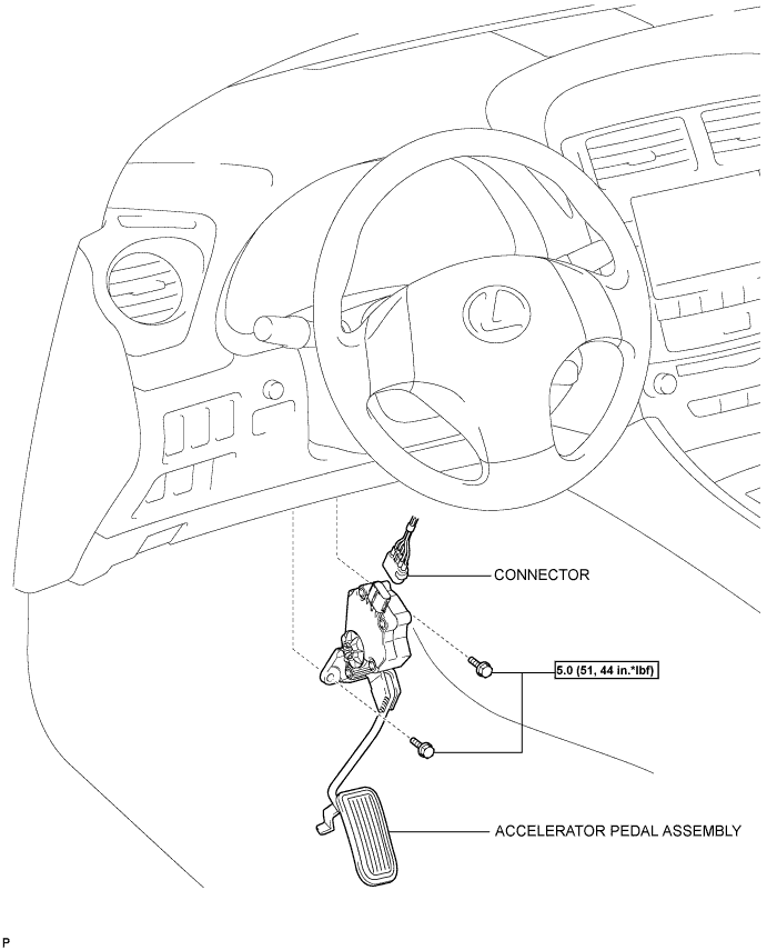 Lexus Is250, Is220D. Gse20 Ale20.2Ad-Fhv Engine Control System.Ecd System.Accelerator Pedal  Components