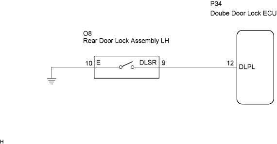Lexus Is250, Is220D. Gse20 Ale20.Door Lock.Power Door Lock Control System.Power Door Lock Control System Rear Double Lock Position Switch Lh Circuit
