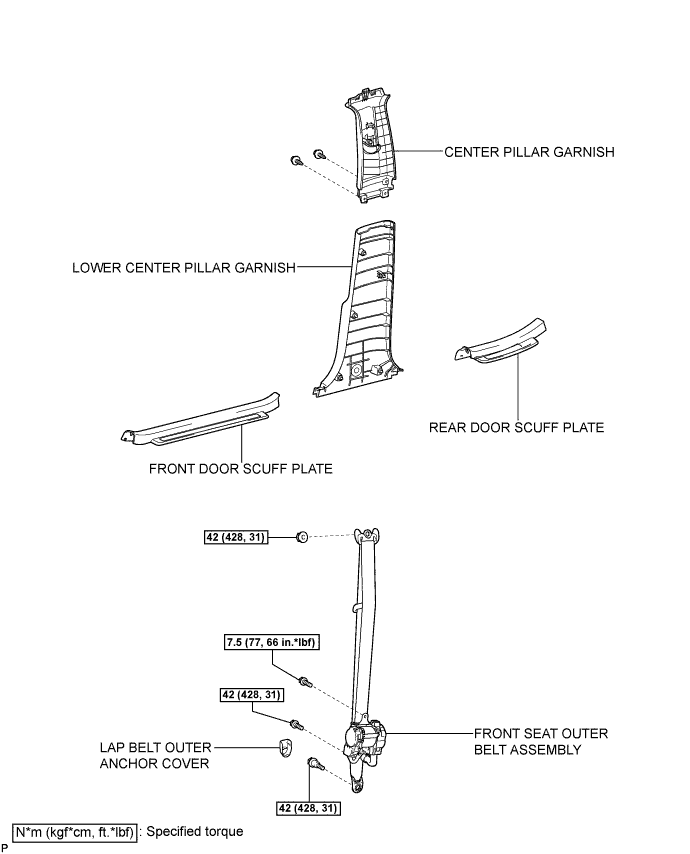 Lexus Is250, Is220D. Gse20 Ale20.Seat Belt.Occupant Detection Sensor (For Manual Seat).Front Seat Outer Belt Assembly  Components
