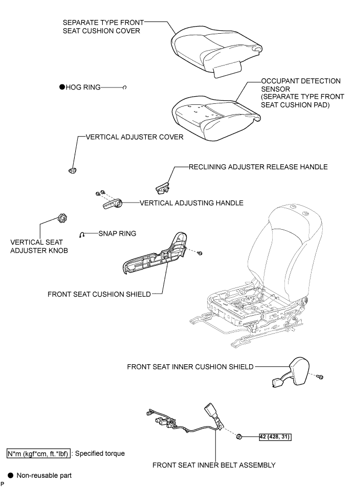 Lexus Is250, Is220D. Gse20 Ale20.Seat Belt.Occupant Detection Sensor (For Manual Seat).Occupant Detection Sensor (For Manual Seat)  Components