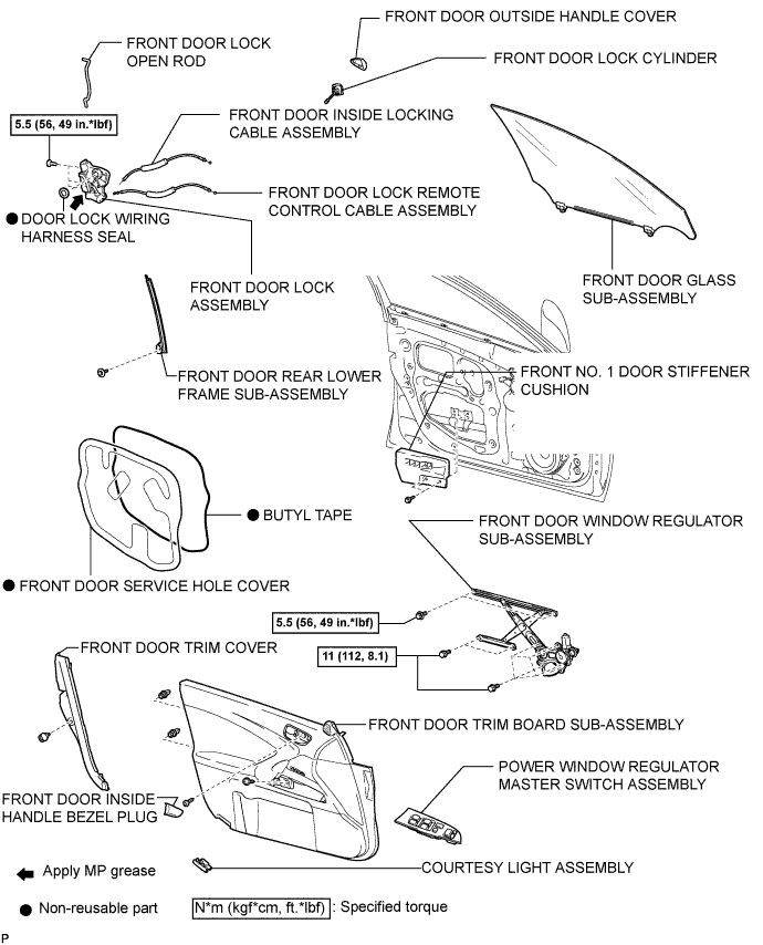 Lexus Is250, Is220D. Gse20 Ale20.Door Lock.Power Door Lock Control System.Front Door Lock  Components