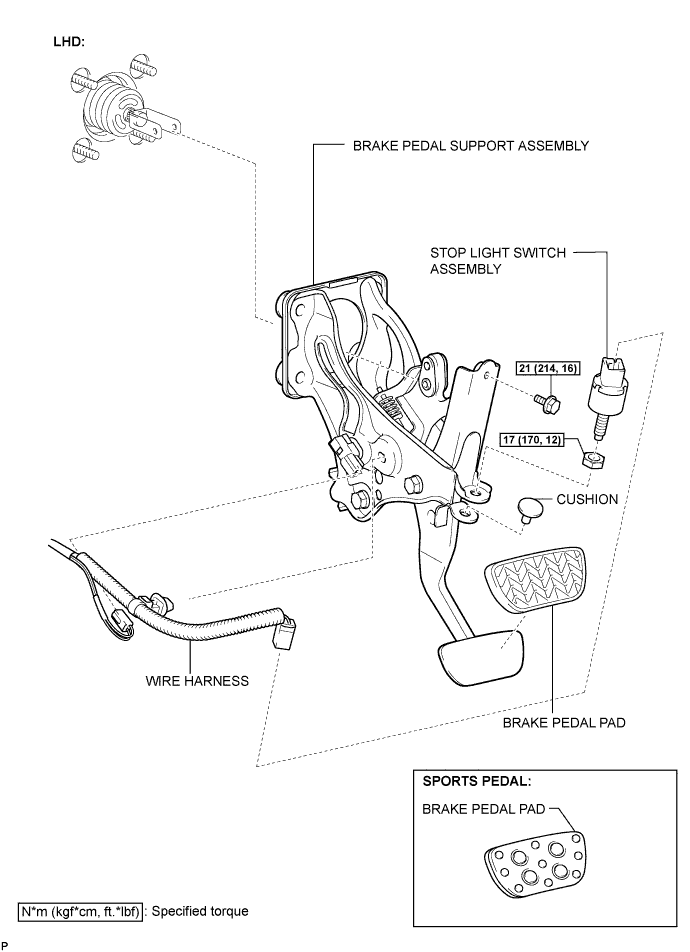 Lexus Is250, Is220D. Gse20 Ale20.Brake.Brake System.Brake Pedal  Components