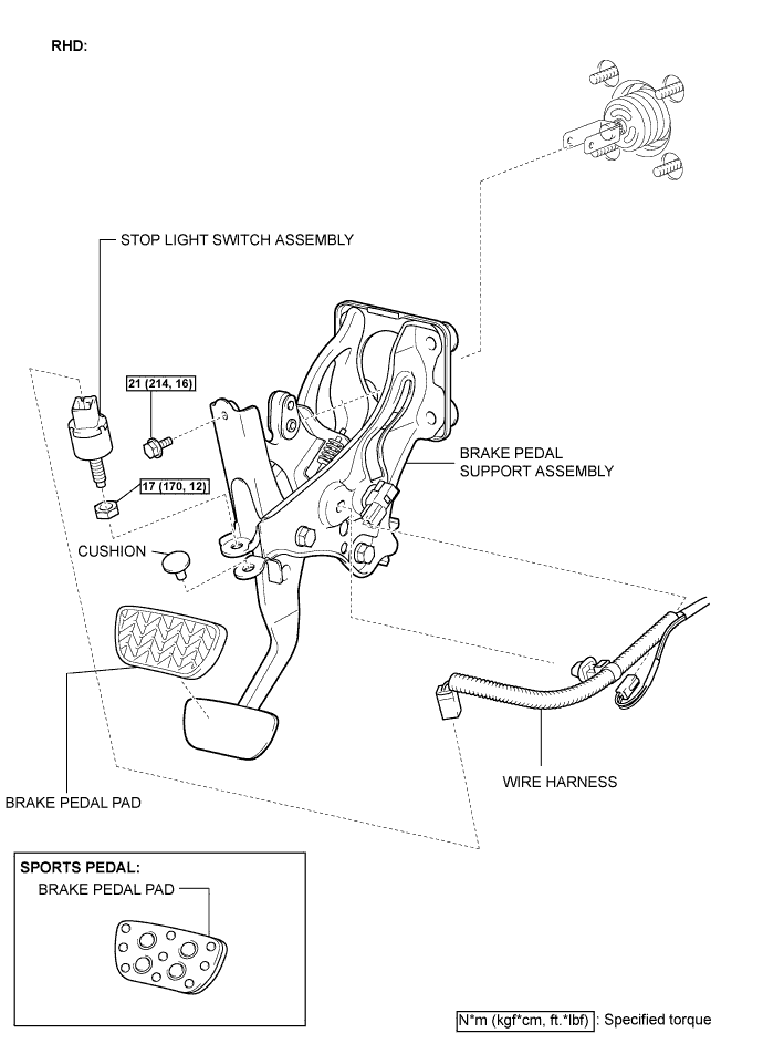 Lexus Is250, Is220D. Gse20 Ale20.Brake.Brake System.Brake Pedal  Components