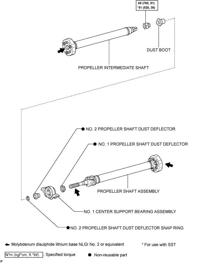 Lexus Is250, Is220D. Gse20 Ale20.Propeller Shaft.Propeller Shaft System.Rear Propeller Shaft Assembly (For 2Ad-Fhv)  Components