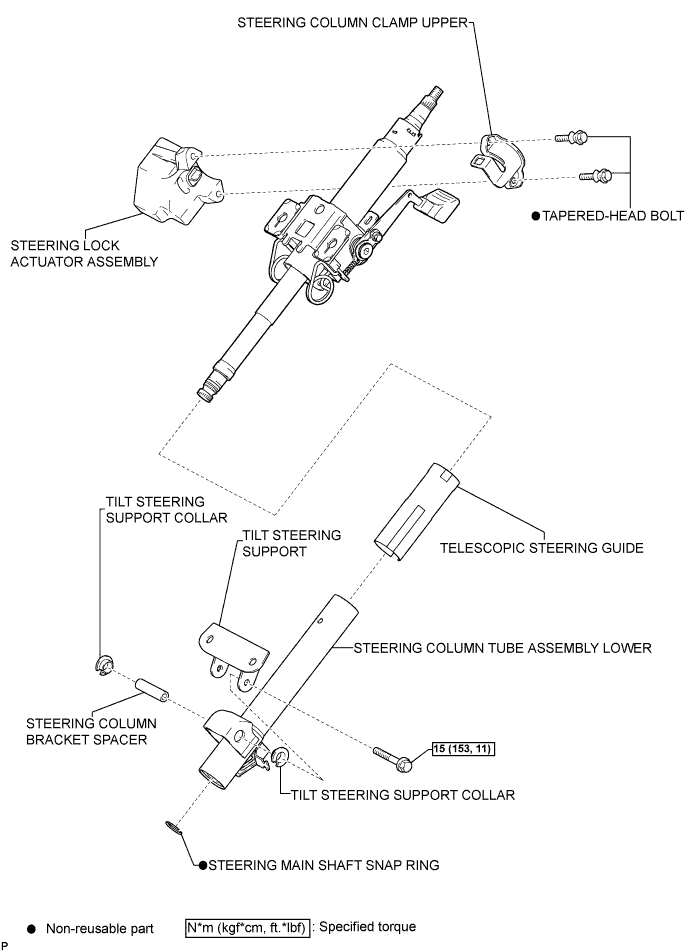 Lexus Is250, Is220D. Gse20 Ale20.Steering Column.Steering System.Steering Column Assembly (For Manual Tilt)  Components