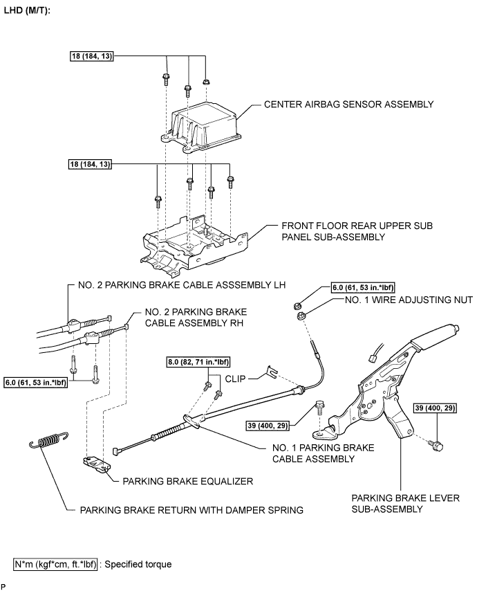 Lexus Is250, Is220D. Gse20 Ale20.Parking Brake.Parking Brake System.Parking Brake Cable Components