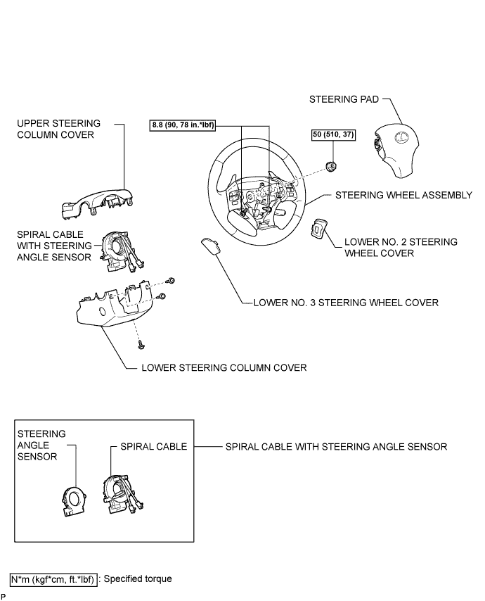 Lexus Is250, Is220D. Gse20 Ale20.Supplemental Restraint System.Airbag System.Spiral Cable  Components