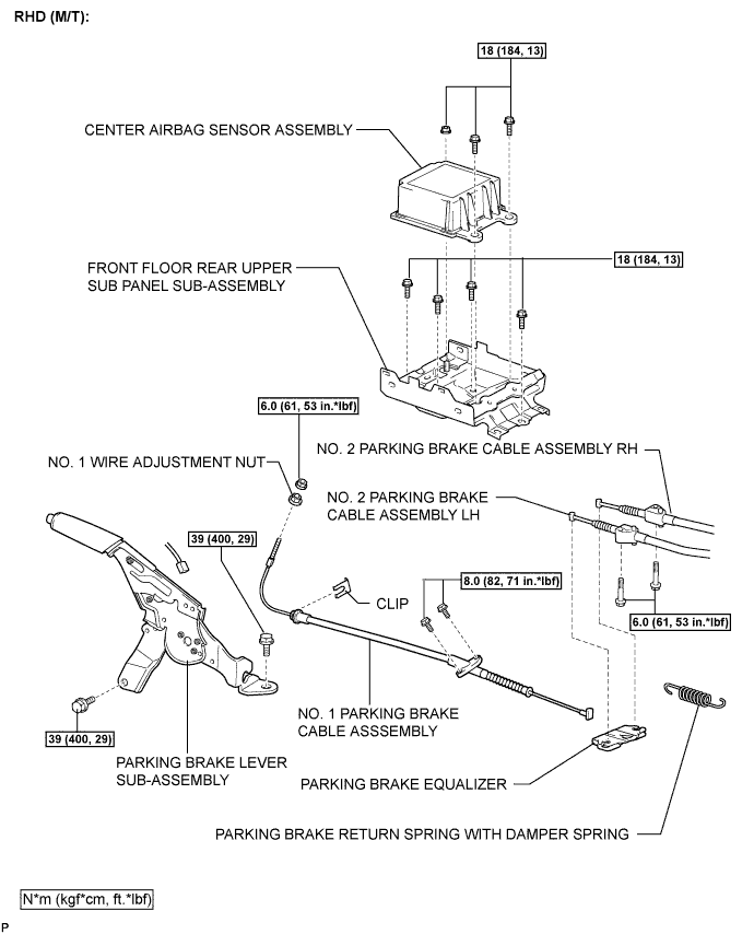 Lexus Is250, Is220D. Gse20 Ale20.Parking Brake.Parking Brake System.Parking Brake Cable Components
