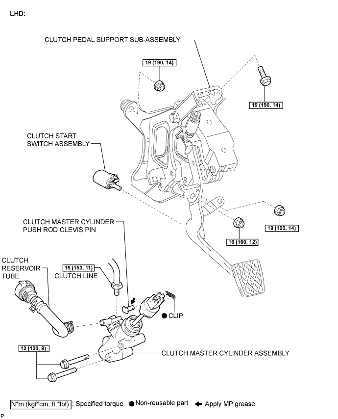 Lexus Is250, Is220D. Gse20 Ale20.Clutch.Clutch System.Clutch Master Cylinder  Components