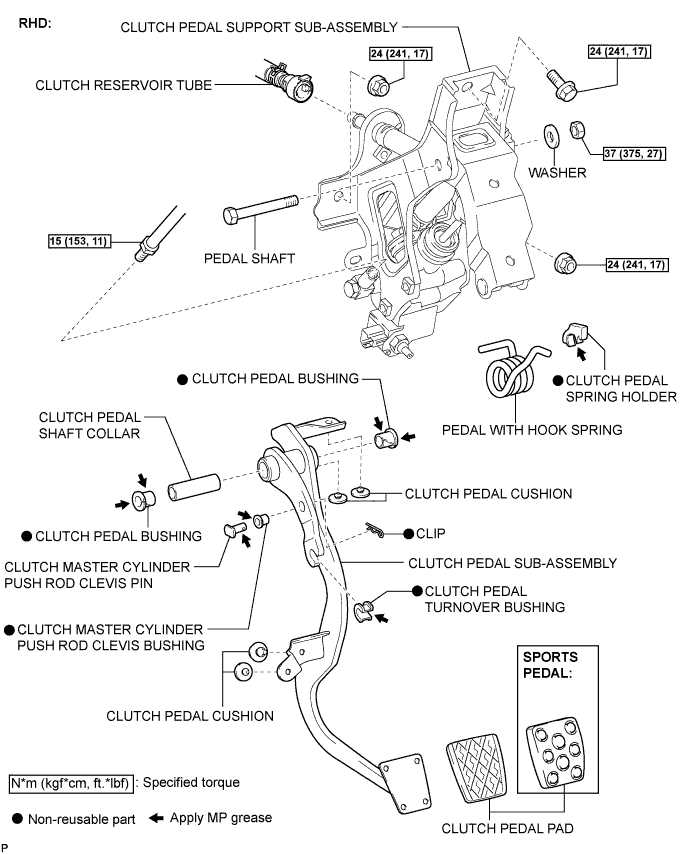 Lexus Is250, Is220D. Gse20 Ale20.Clutch.Clutch System.Clutch Pedal  Components