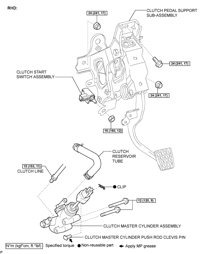 Lexus Is250, Is220D. Gse20 Ale20.Clutch.Clutch System.Clutch Master Cylinder  Components