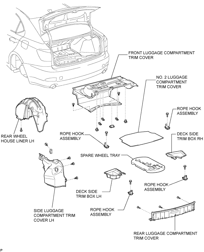 Lexus Is250, Is220D. Gse20 Ale20.Suspension.Suspension System.Rear Shock Absorber  Components