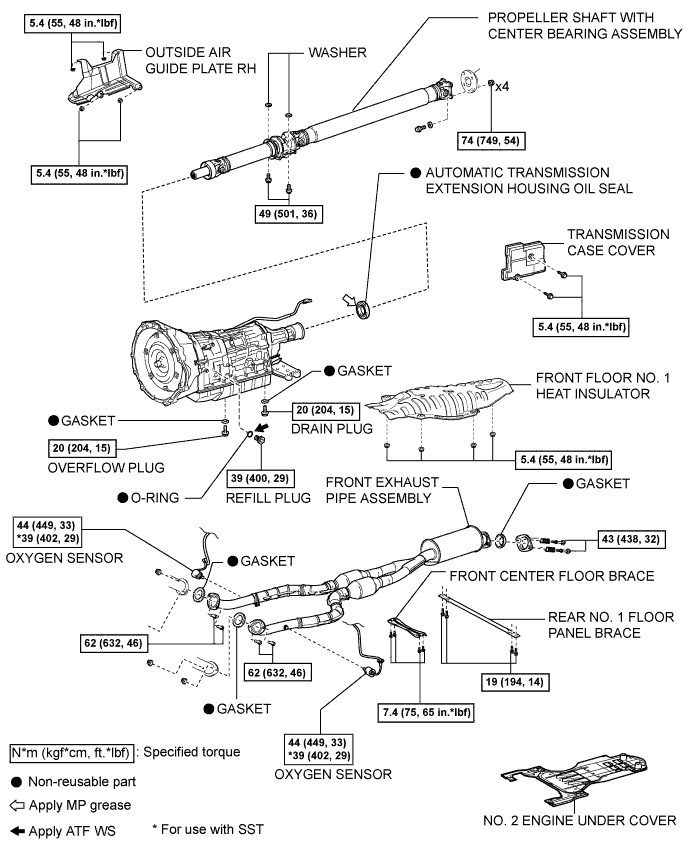 Lexus Is250, Is220D. Gse20 Ale20.A960E Automatic Transmission.Automatic Transmission System.Extension Housing Rear Oil Seal  Components
