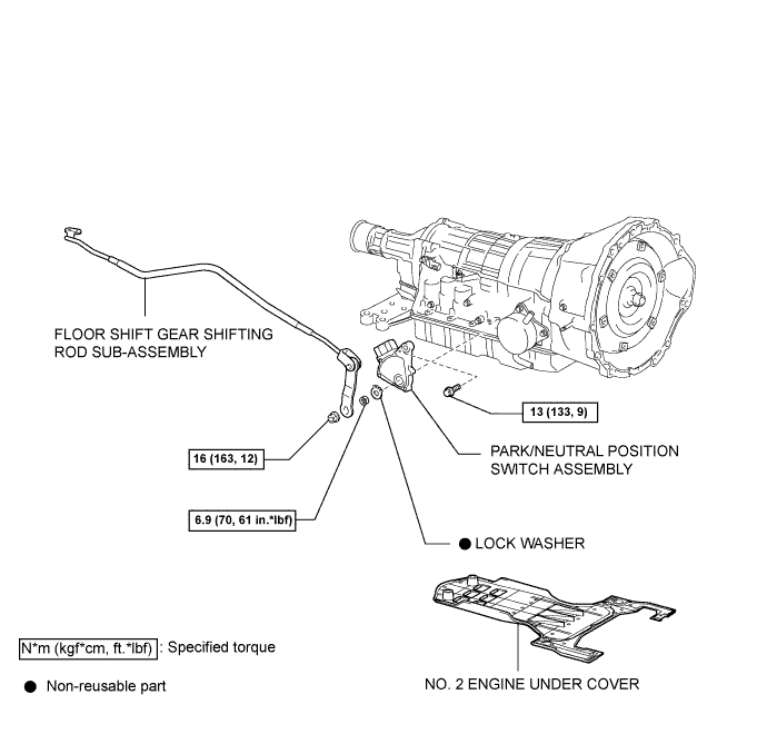 Lexus Is250, Is220D. Gse20 Ale20.A960E Automatic Transmission.Automatic Transmission System.Park / Neutral Position Switch  Components
