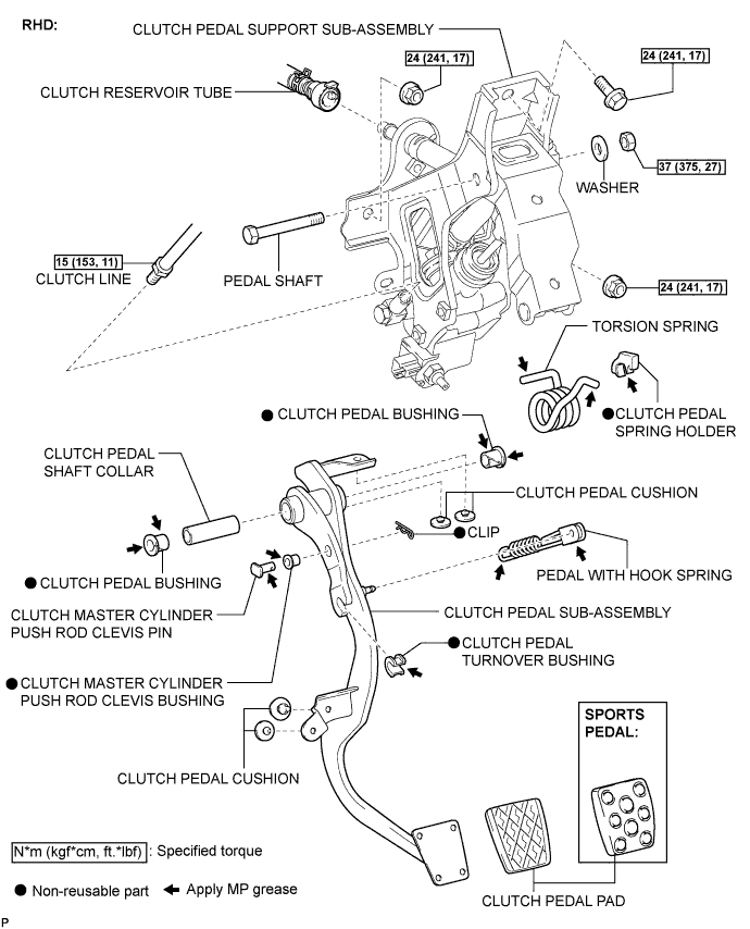 Lexus Is250, Is220D. Gse20 Ale20.Clutch.Clutch System.Clutch Pedal (For 2Ad-Fhv)  Components