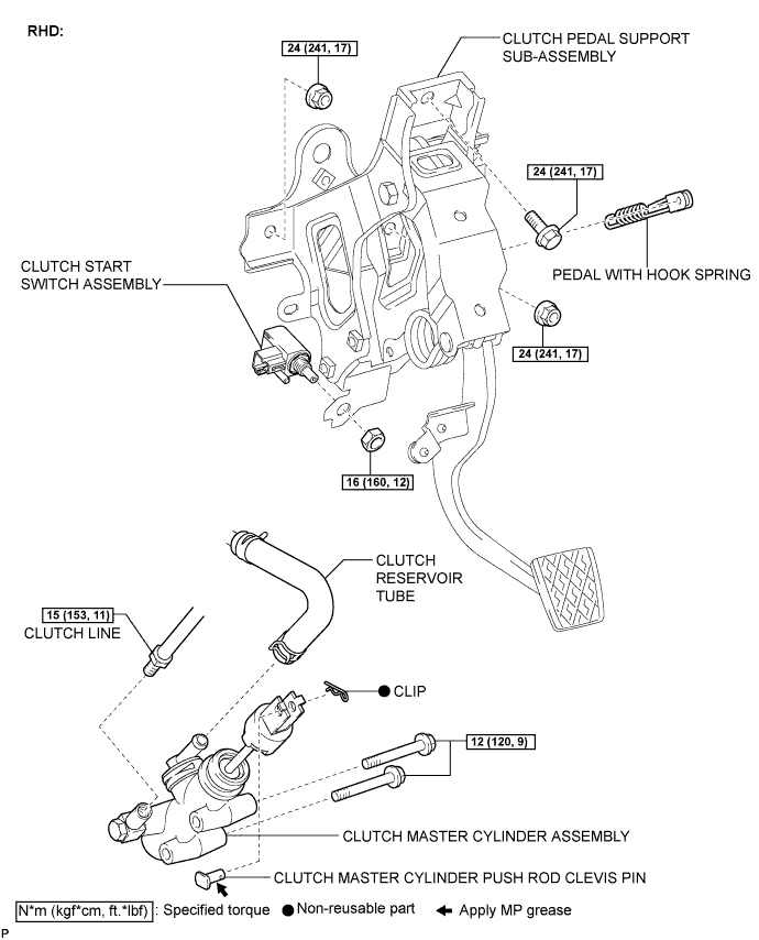 Lexus Is250, Is220D. Gse20 Ale20.Clutch.Clutch System.Clutch Master Cylinder (For 2Ad-Fhv)  Components