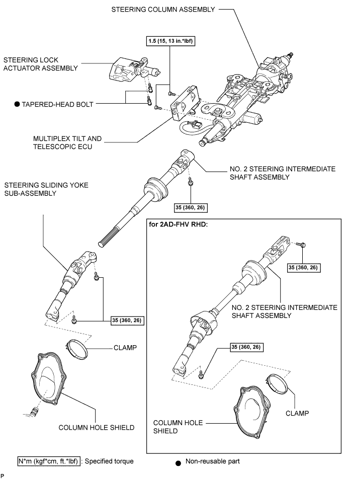 Lexus Is250, Is220D. Gse20 Ale20.Steering Column.Steering System.Steering Column Assembly (For Power Tilt And Power Telescopic) Components