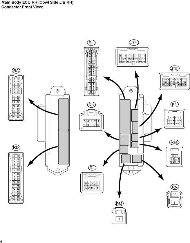 Lexus Is250, Is220D. Gse20 Ale20.Lighting.Lighting System.Lighting System Terminals Of Ecu