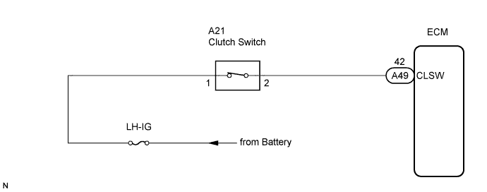 Lexus Is250, Is220D. Gse20 Ale20.Cruise Control.Cruise Control System.Cruise Control System  Clutch Switch Circuit