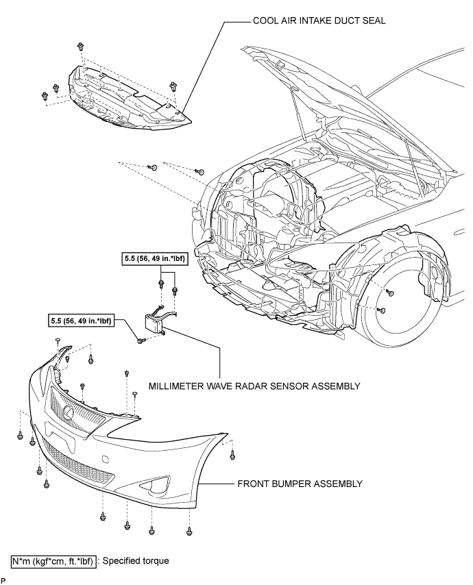 Lexus Is250, Is220D. Gse20 Ale20.Cruise Control.Cruise Control System.Millimeter Wave Radar Sensor  Components